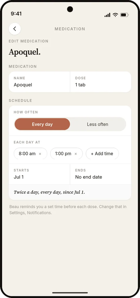 Beau Medications screen